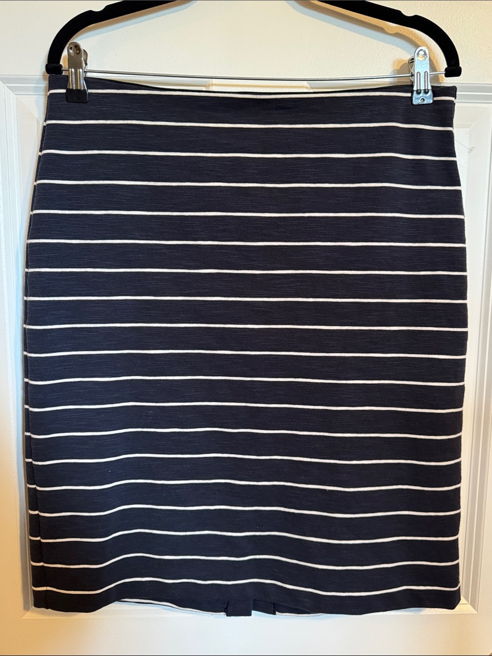 Banana Republic Navy and White Striped Pencil Skirt